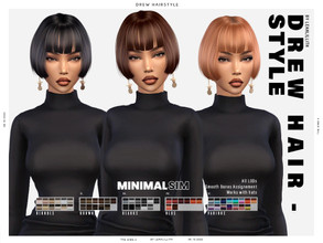 Sims 4 — MinimalSIM Drew Hairstyle by Leah_Lillith — Drew Hairstyle All LODs Smooth bones Custom CAS thumbnail Works with