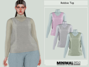 Sims 4 — MinimalSim Robbie Top by couquett — Minimalist Top For your female sims - 11 swatches - new mesh - HQ mod