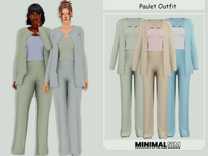 Sims 4 — MinimalSim Paulet Outfit by couquett — Minimalist Outfit for your female sims - 22 swatches - new mesh - HQ mod