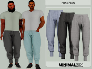 Sims 4 — MinimalSim Nate Pants by couquett — Minimalist Pants For your male sims - 12 swatches - new mesh - HQ mod