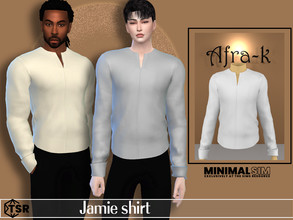 Sims 4 — MinimalSim Jamie shirt by akaysims — Long sleeve casual shirt. Comes in 10 colors.