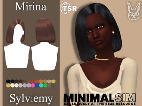 Sims 4 — MinimalSim Mirina Hairstyle by Sylviemy — Medium Straight Hair New Mesh Maxis Match All Lods Base Game