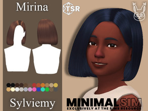 Sims 4 — MinimalSim Mirina Hairstyle (Child) by Sylviemy — Medium Straight Hair New Mesh Maxis Match All Lods Base Game