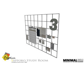 Sims 4 — MinimalSIM - Sapporo Wall Arrangement Panel by Onyxium — Onyxium@TSR Design Workshop Study Room Collection |