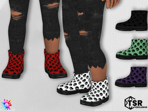 Sims 4 — Toddler Skull Boots - Needs EP Seasons by Pelineldis — Five cool boots with skull print.