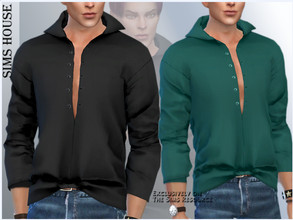 Sims 4 — MEN'S BUTTON SHIRT by Sims_House — MEN'S BUTTON SHIRT 12 options. Men's button-down shirt for The Sims 4.