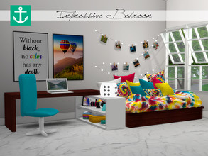 Sims 4 — Impressive Bedroom by zarkus — Impressive Bedroom is a set inspired by some teen bedrooms' pics I have seen on