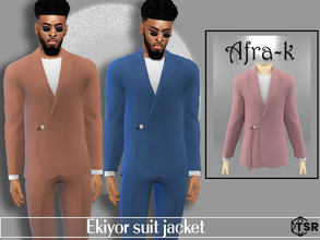 Sims 4 — Ekiyor suit jacket by akaysims — Suit jacket with belt and long sleeve tshirt. Comes in 15 colors.