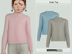 Sims 4 — MinimalSim Jade Top by couquett — Minimalist top For your kids sims - 14 swatches - new mesh - HQ mod Compatible