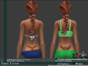 Sims 4 — Tribal Tattoo nr 1 by Silerna — - Base game compatible - Lower back tattoo - Teen to elder - All genders - 5