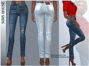 Sims 4 — WOMEN'S JEANS by Sims_House — WOMEN'S JEANS 6 options. Women's high waisted jeans for The Sims 4.