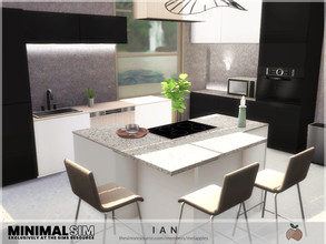 Sims 4 — MinimalSIM - Ian kitchen by melapples — a neutral, black and white kitchen for minimalist sims. enjoy! 6x7 $