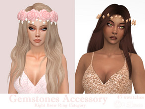 Sims 4 — Gemstones Accessory by Dissia — Accessory gemstones levitating around your sim head :) Available in 47 swatches