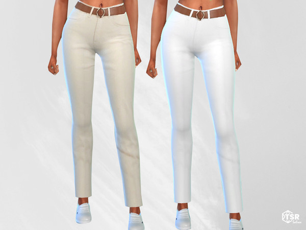 Sims 4 — Straight Leg Pants with Belt by saliwa — Straight Leg Pants with Belt 3 swatches