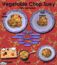Sims 2 — Chinese Cuisine - Vegetable Chop Suey by Simaddict99 — Vegetable Chop Suey on a bed of steamed rice. Requires 1