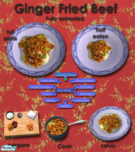 Sims 2 — Chinese Cuisine - Ginger Fried Beef by Simaddict99 — Ginger Fried Beef on a bed of steamed rice. Requires 1