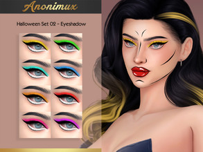 Sims 4 — Halloween Set N2 - Eyeshadow  by Anonimux_Simmer — - 8 Shades - Compatible with the color slider - BGC - HQ -