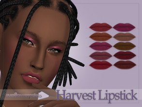 Sims 4 — Harvest Lipstick by SunflowerPetalsCC — A matte lipstick in 10 autumn shades.