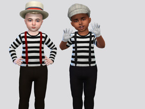 Sims 4 — Mime Costume Toddler by McLayneSims — TSR EXCLUSIVE Standalone item 4 Swatches MESH by Me NO RECOLORING Please