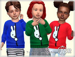 Sims 4 — Sweater Bunny  by bukovka — Sweater for toddlers of both sexes: boys and girls. Installed standalone, suitable