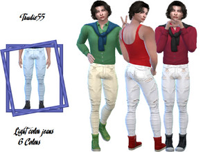 Sims 4 — Light color jeans by TrudieOpp — Light color jeans in 6 colors