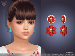 Sims 4 — Small Retro Flower Earrings For Kids by feyona — Small Retro Flower Earrings For Kids come in 15 colors. * 15