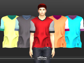 Sims 4 — Tri-color Tshirt by AliamNotuac — This is a T-shirt made for every day use and consist of 3 colors. It has also