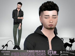 Sims 4 — Fabio Brauer by Merit_Selket — Fabio is a clumsy computer nerd Fabio Brauer Teenager Computer Whiz Geek clumsy