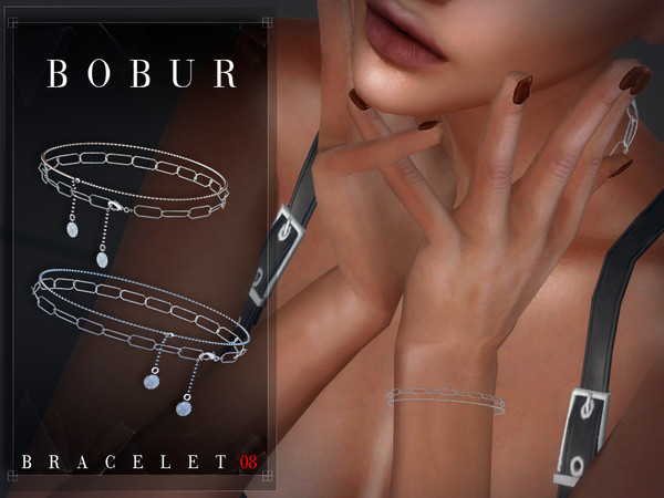 Sims 4 — Double bracelet with chain L by Bobur2 — Double bracelet with chain for the left hand for female 2 colors I hope