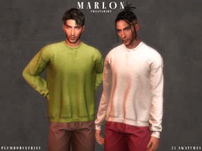 Sims 4 — MARLON | sweatshirt by Plumbobs_n_Fries — Long Sleeve Crew Neck Sweatshirt New Mesh HQ Texture Male | Teen -