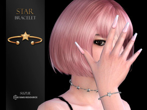 Sims 4 — Star Bracelet (Left Side) by Suzue — -New Mesh (Suzue) -6 Swatches -For Female (Teen to Elder) -HQ Compatible