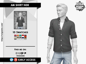 Sims 4 — [Patreon] AM SHIRT N08 by David_Mtv2 — - For teen to elder only; - 10 swatches.