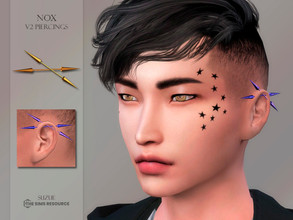 Sims 4 — Nox V2 Piercings (Left Side) by Suzue — -New Mesh (Suzue) -10 Swatches -For Female and Male -HQ Compatible