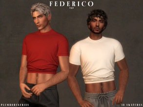 Sims 4 — FEDERICO | top by Plumbobs_n_Fries — Crop Top for Men New Mesh HQ Texture Male | Teen - Elders Hot Weather