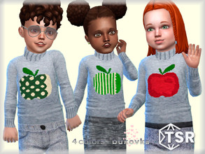 Sims 4 — Turtleneck Apple 181022 by bukovka — Turtleneck for toddlers of both sexes. Installed standalone. The new mesh