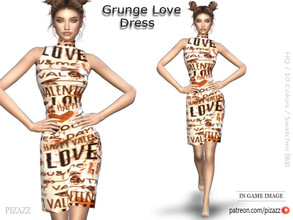 Sims 4 — [Patreon] Grunge Love Dress by pizazz — Sims 4. Base Game, fits all sims. No, it's not valentines day, but I