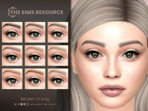 Sims 4 — Brows 19 (HQ) by Caroll912 — A 9-swatch soft eyebrows in in different tones of black, brown, auburn, grey and