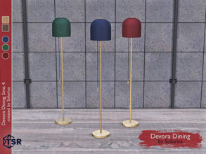 Sims 4 — Devora Dining. Floor Light by soloriya — Floor light. Part of Devora Dining set. 4 color variations. Category: