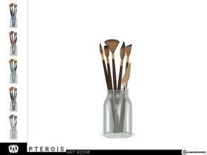 Sims 4 — Pterois Brushes Jar by wondymoon — - Pterois Art Room - Brushes Jar - Wondymoon|TSR - Creations'2022