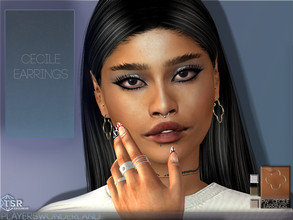 Sims 4 — Cecile Earrings by PlayersWonderland — A nice pair of rounded earrings. Coming in 3 swatches. Custom thumbnails.
