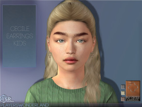 Sims 4 — Cecile Earrings Kids by PlayersWonderland — This is the kids version of my cecile earrings! 3 Swatches Custom
