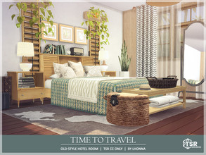Sims 4 — Time To Travel /TSR CC only/ by Lhonna — An old-style, comfortable hotel room. Complete room with toilet and few