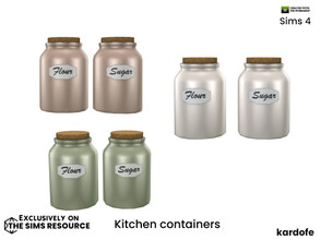 Sims 4 — kardofe_Kitchen containers_Large container by kardofe — Set of two large jars, for sugar and flour, decorative,