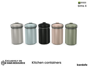 Sims 4 — kardofe_Kitchen containers_Sealed canister by kardofe — Ceramic pot with metal clasp, decorative, in five colour