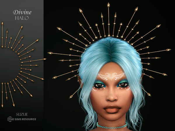 Sims 4 — Divine Halo by Suzue — -New Mesh (Suzue) -8 Swatches -For Female and Male -Hat Category -HQ Compatible