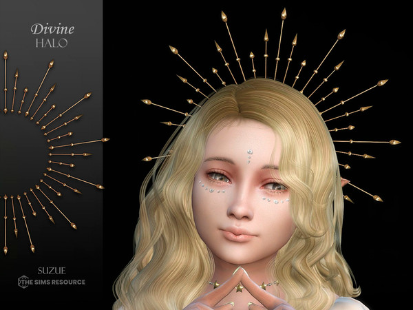 Sims 4 — Divine Halo Child by Suzue — -New Mesh (Suzue) -8 Swatches -For Female and Male -Hat Category -HQ Compatible