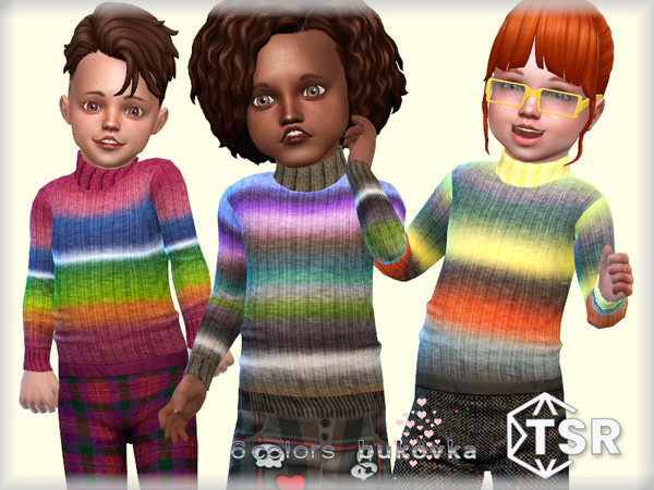 Sims 4 — Turtleneck Gradient by bukovka — Turtleneck for toddlers of both sexes. Installed standalone. The new mesh is