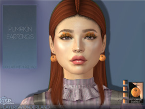 Sims 4 — Pumpkin Earrings - Collab with Reevaly by PlayersWonderland — This is a small part of my mini collaboration with