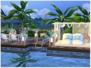 Sims 4 — Blue Cabana by lotsbymanal — A modern deck to enjoy the summer..