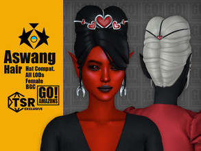 Sims 4 — Aswang Hair by GoAmazons — >Base game compatible female hairstyle >Hat compatible >From Teen to Elder